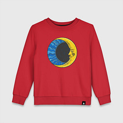 Свитшот хлопковый детский Ночной месяц, цвет: красный