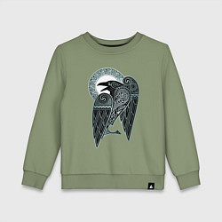 Детский свитшот Кельтский ворон - скандинавский орнамент тату