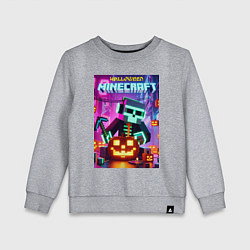 Детский свитшот Skeleton and pumpkin - neon glow