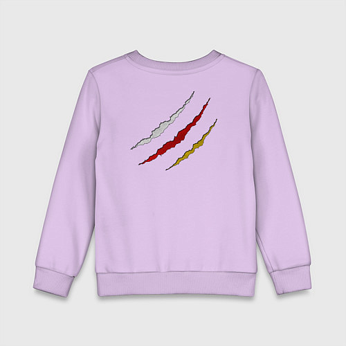 Детский свитшот Герб Осетии на порванной ткани / Лаванда – фото 2