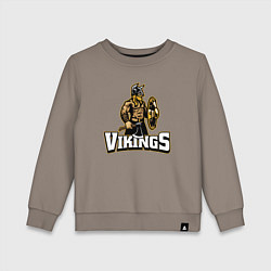 Свитшот хлопковый детский Vikings team, цвет: утренний латте