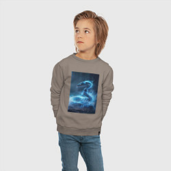 Свитшот хлопковый детский Змея в молниях, цвет: утренний латте — фото 2