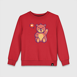 Свитшот хлопковый детский Lovely bear, цвет: красный