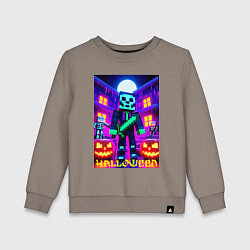 Детский свитшот Halloween and Minecraft - neon collaboration