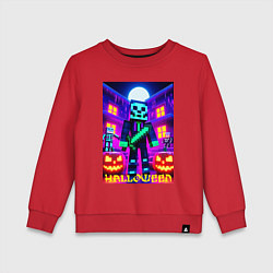 Детский свитшот Halloween and Minecraft - neon collaboration