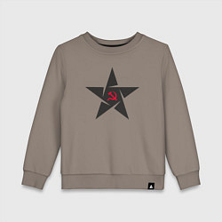 Свитшот хлопковый детский Black star USSR, цвет: утренний латте