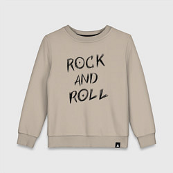 Свитшот хлопковый детский Леттеринг надпись rock and roll в стиле Гранж, цвет: миндальный