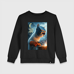 Детский свитшот Кот сварщик - нейроарт
