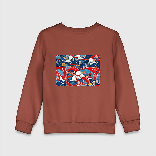 Детский свитшот Восточная аппликация / Кирпичный – фото 2