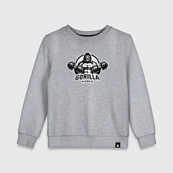 Свитшот хлопковый детский Gorilla power gym, цвет: меланж