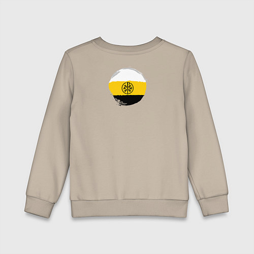 Детский свитшот Сокрушу пред ним врагов его КЦК белый на узорном ф / Миндальный – фото 2