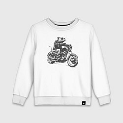 Детский свитшот Крыса байкер на мотоцикле чоппере