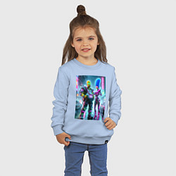 Свитшот хлопковый детский Marge and Homer in the pouring rain - cyberpunk, цвет: мягкое небо — фото 2