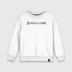 Свитшот хлопковый детский Enshrouded logo, цвет: белый