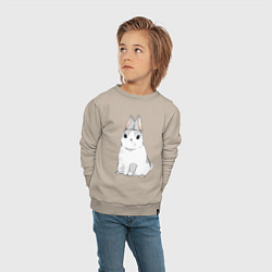 Свитшот хлопковый детский Кролик жует траву, цвет: миндальный — фото 2