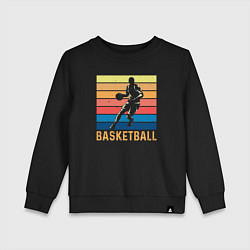 Свитшот хлопковый детский Basketball lettering, цвет: черный