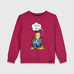 Детский свитшот Vault boy in the fire