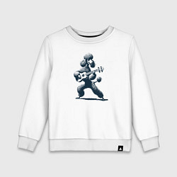 Детский свитшот Пудель играет на гитаре укулеле