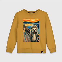 Детский свитшот Ёжик кричит на картине Эдварда Мунка - мем искусст