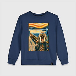 Детский свитшот Морж кричит на картине Эдварда Мунка - мем искусст