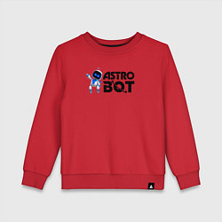 Свитшот хлопковый детский Астро бот весёлый робот, цвет: красный