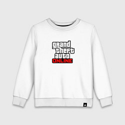 Свитшот хлопковый детский GTA online logo game, цвет: белый