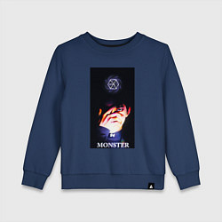 Свитшот хлопковый детский Exo monster, цвет: тёмно-синий