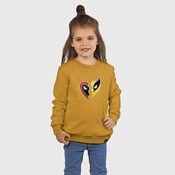 Свитшот хлопковый детский Дэдпул и Росомаха, цвет: горчичный — фото 2