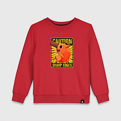 Свитшот хлопковый детский Caution pochito black vinyl, цвет: красный