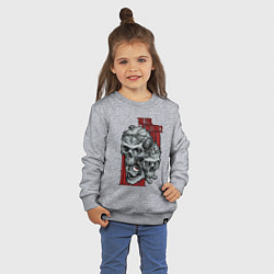 Свитшот хлопковый детский The evil within 2 skulls, цвет: меланж — фото 2