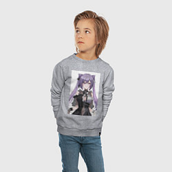 Свитшот хлопковый детский Genshin Impact Кэцин, цвет: меланж — фото 2