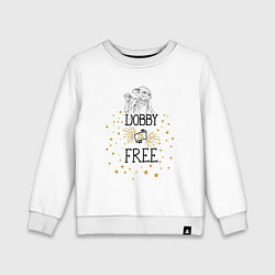 Свитшот хлопковый детский Dobby is free, цвет: белый