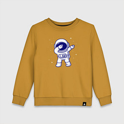 Свитшот хлопковый детский Spaceman dab, цвет: горчичный