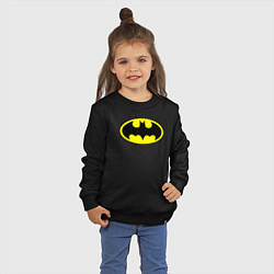 Свитшот хлопковый детский Batman logo, цвет: черный — фото 2