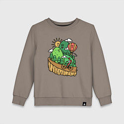 Свитшот хлопковый детский Велосипедное путешествие, цвет: утренний латте