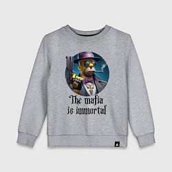 Свитшот хлопковый детский Гомер Симпсон с пистолетом - мафия бессмертна, цвет: меланж
