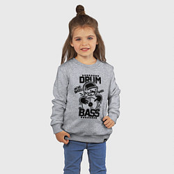 Свитшот хлопковый детский Drum n Bass: More Bass цвета меланж — фото 2