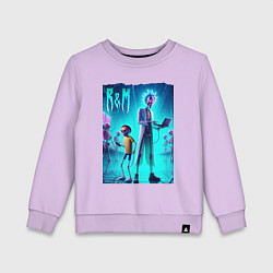 Детский свитшот Rick and Morty - neon glow