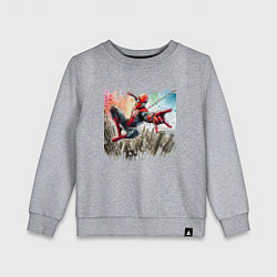 Свитшот хлопковый детский Spider-Man watercolor sketch - ai art fantasy, цвет: меланж