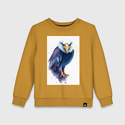 Свитшот хлопковый детский Синий орел, цвет: горчичный