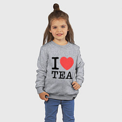 Свитшот хлопковый детский I love tea, цвет: меланж — фото 2
