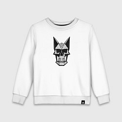 Свитшот хлопковый детский Skull symbol, цвет: белый