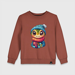 Детский свитшот Добрая новогодняя змейка в шапочке