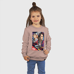Свитшот хлопковый детский Marty and doc, цвет: пыльно-розовый — фото 2