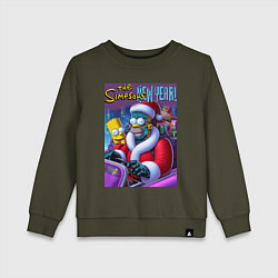 Детский свитшот Кибер Гомер Симпсон с сыном за рулём автомобиля