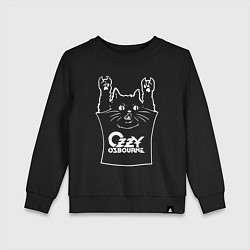 Свитшот хлопковый детский Ozzy Osbourne - cat rock, цвет: черный