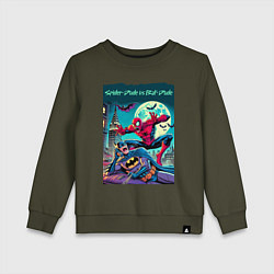 Детский свитшот Чувак паук против чувака летучей мыши - нейроарт п