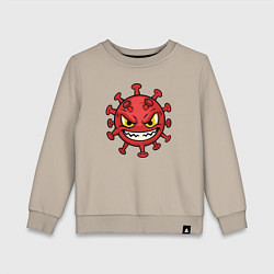 Свитшот хлопковый детский Коварный вирус, цвет: миндальный