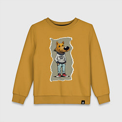 Свитшот хлопковый детский Чилловый пацык, цвет: горчичный
