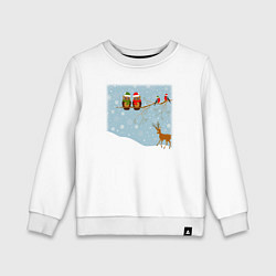 Детский свитшот Новогодние птицы на ветке